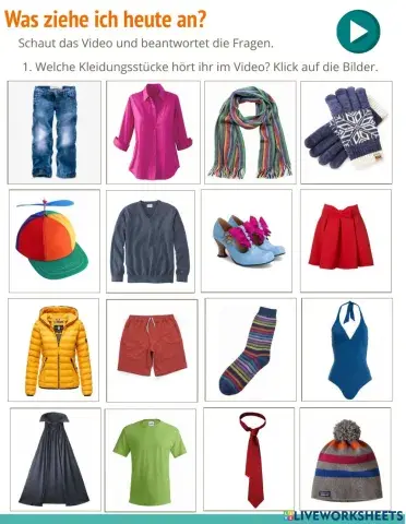 Was ziehe ich heute an?  Hörverstehen