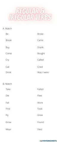 Regular & iregular verbs
