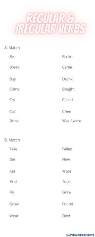 Regular & iregular verbs