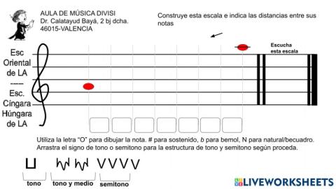Escala Oriental de LA o Cíngara Húngara de LA