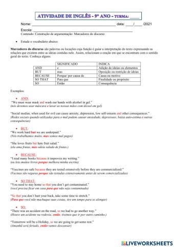 9° ano - INGLÊS - 13-05-21