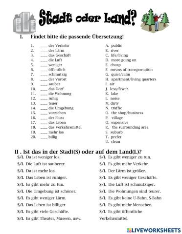 Stadt oder Land