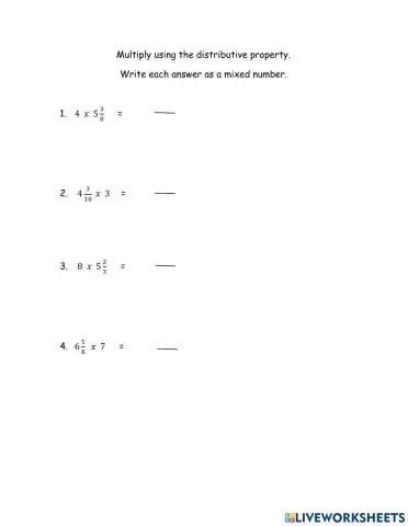 Multiplying Mixed Numbers