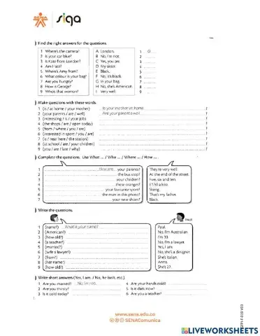 Verb to be (questions)