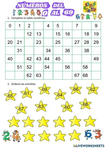 Números del 0 al 69