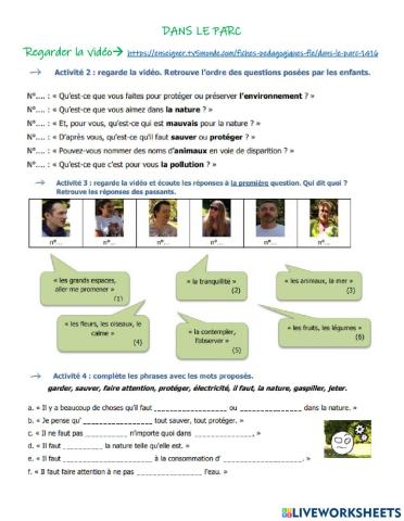 Dans le parc, Adomania, TV5Monde