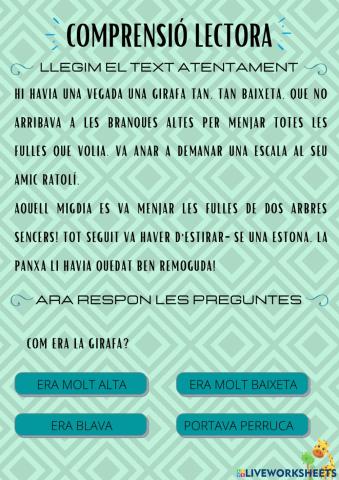 Comprensió lectora 1r