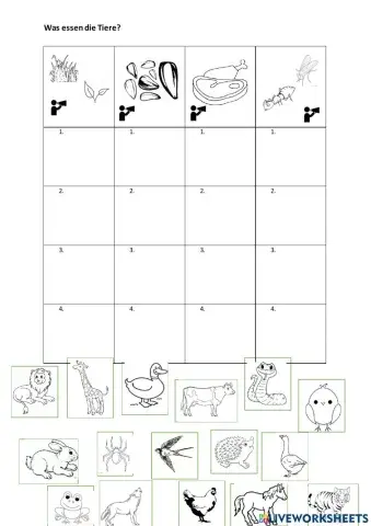 Was essen die Tiere?