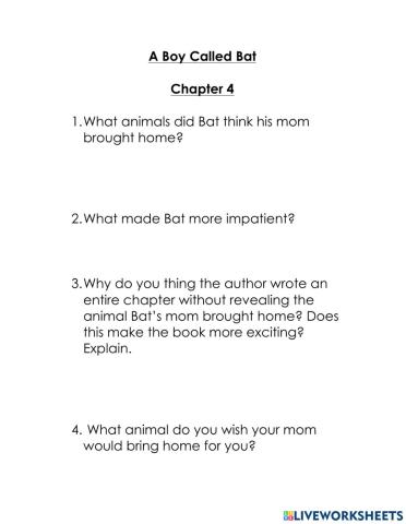 A Boy Called Bat - Chapter 4