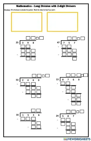 Dividing by 2-digit Divisors