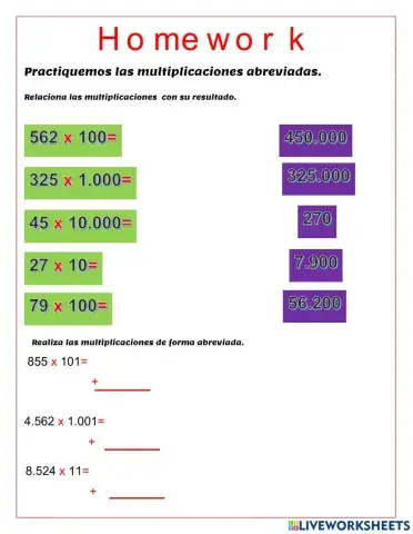 Multiplicaciones abreviadas
