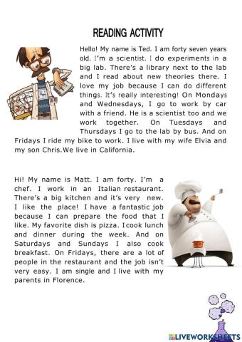 READING ACTIVITY N°1