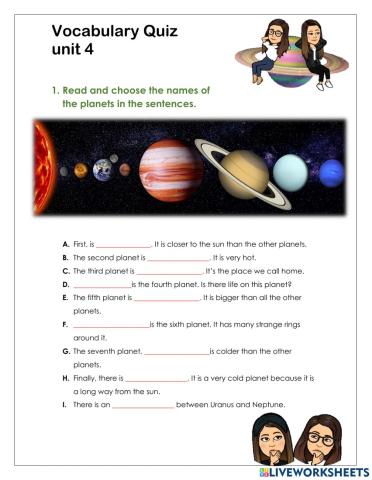 Vocabulary unit 4 quiz