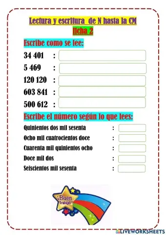 Lectura y escritura de N