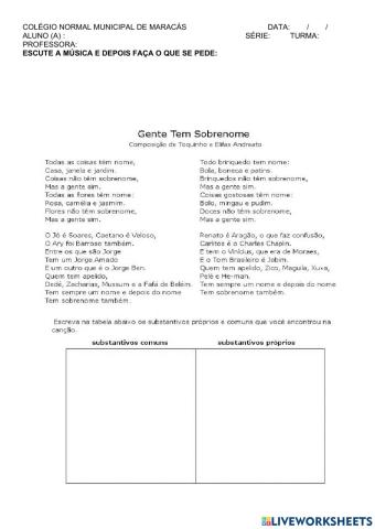 A gente tem sobrenome