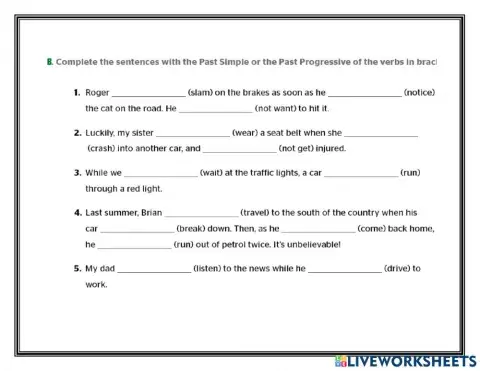Grammar:past progressive vs past simple