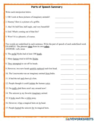 Parts of Speech Summary 2