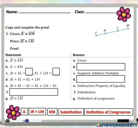 Proving Theorems about Line Segments