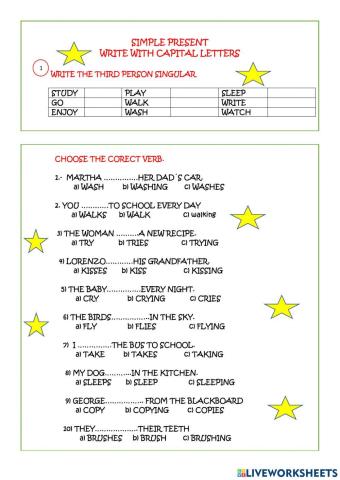 Third person simple present