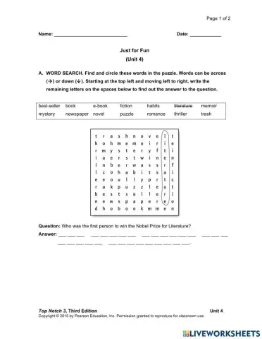 Reading for pleasure