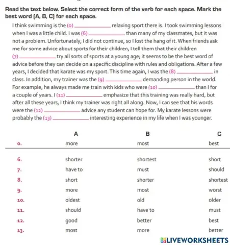 Comparative and Superlatives