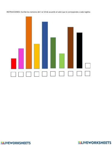 Regletas numéricas de colores