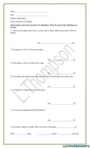 Solid figures word problems