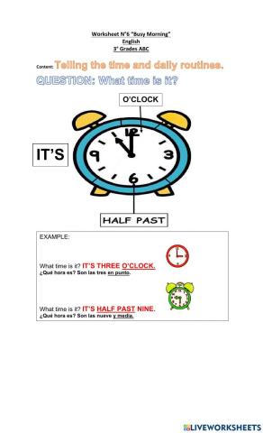 Telling the time and daily routines