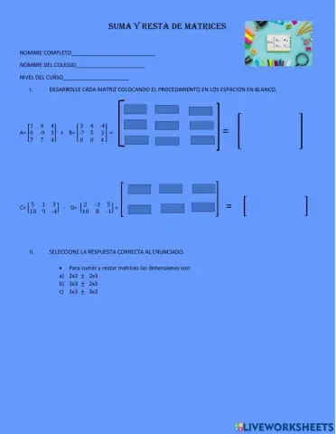 Suma y Resta de matrices