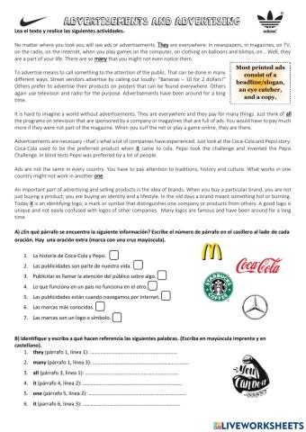 Advertisements and advertising