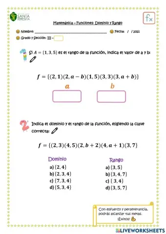 Funciones - Dominio-Rango