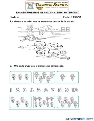 Examen de razonamiento matemático