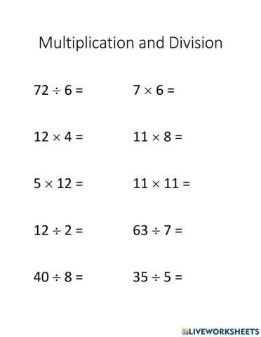 Multiplication and Division