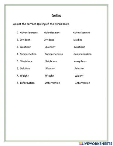 Spelling