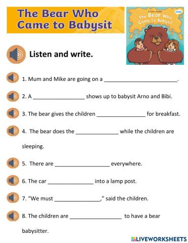 Listening The Bear Who Came To babysit