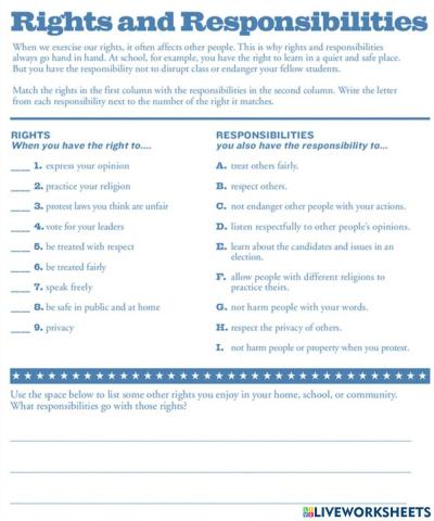 Rights and Responsibilities