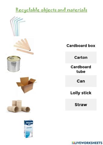 Recyclable objects and materials