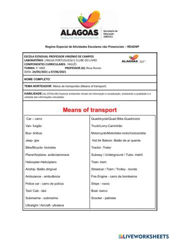 Escola P. Virginio - 5° ano - 24-05 a 07-06