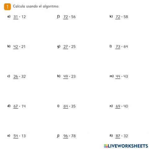 Multiplicaciones por dos cifras