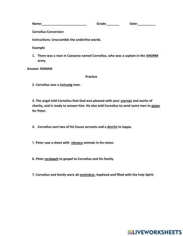 Cornelius Conversion