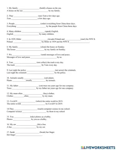 Active - Passive: Present Simple, Past Simple