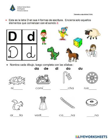 Guía letra d
