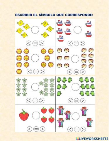 Símbolos mayor, menor o igual