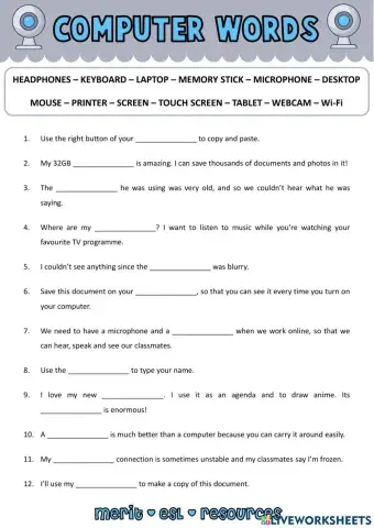 Vocabulary - Computer Words
