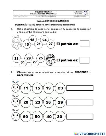Series numéricas 1°