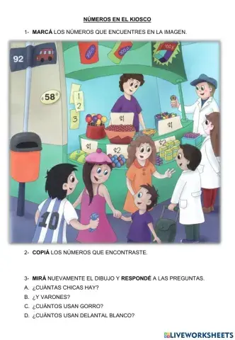 Los números en el kiosco