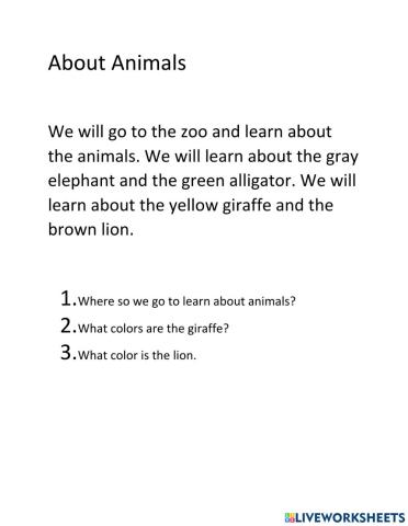 About animals