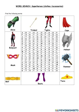 Superheroes: clothes -accessories