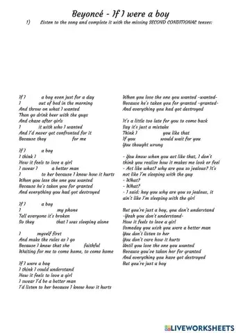 If I were a boy, by Beyoncé
