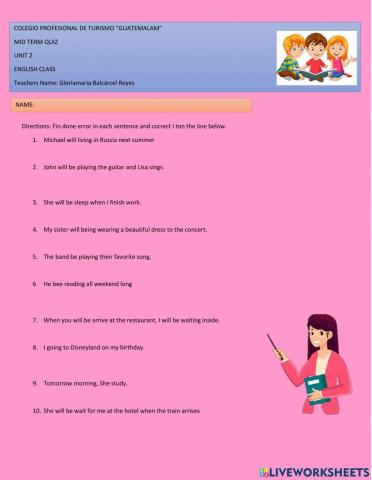 Future Progressive Tense